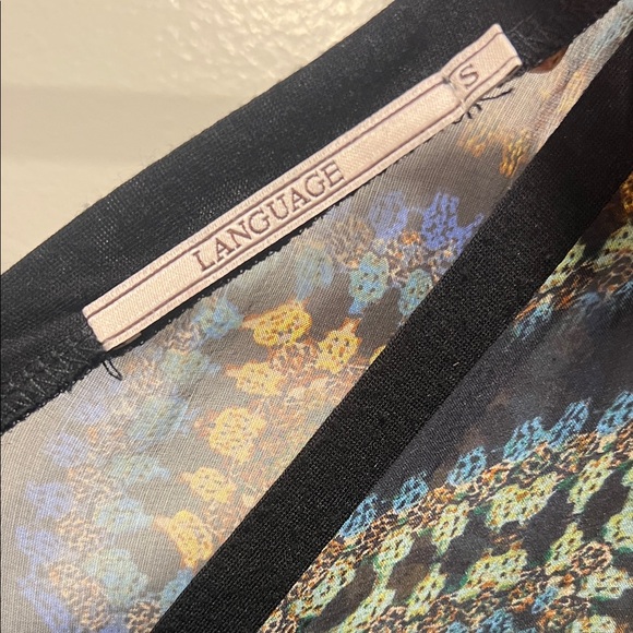 Language Black and Blue Geometric Blouse - Picture 2 of 3